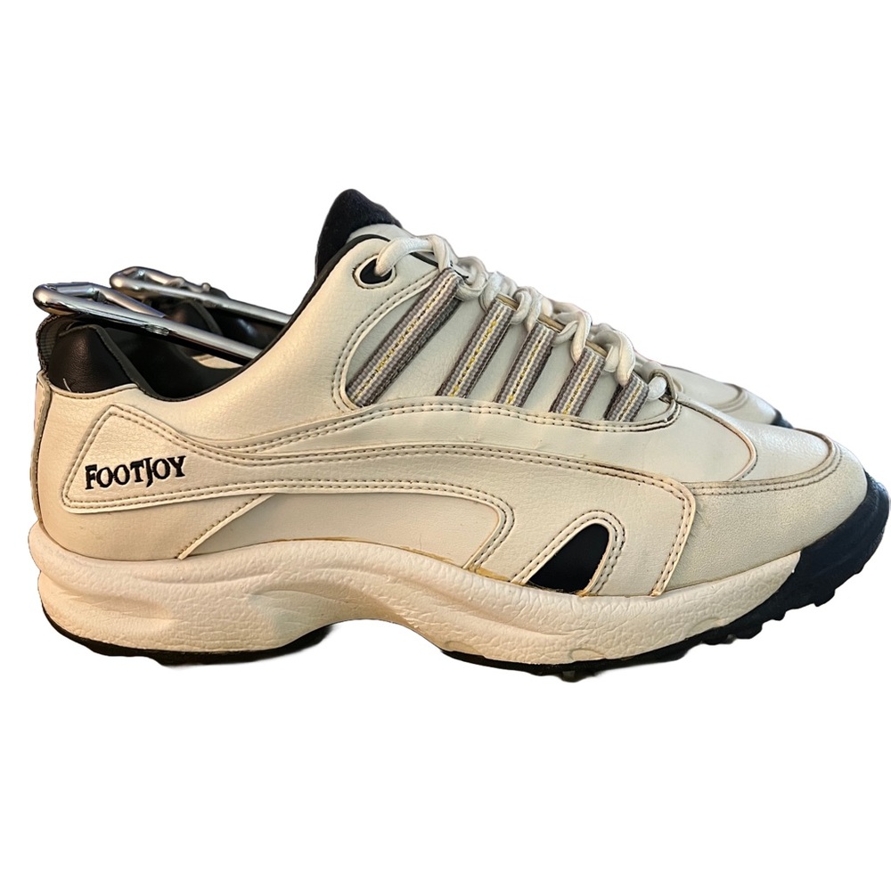 FootJoy Golf Shoes 8W GreenJoys 45439 Men's White Leather Soft Spike Cleats